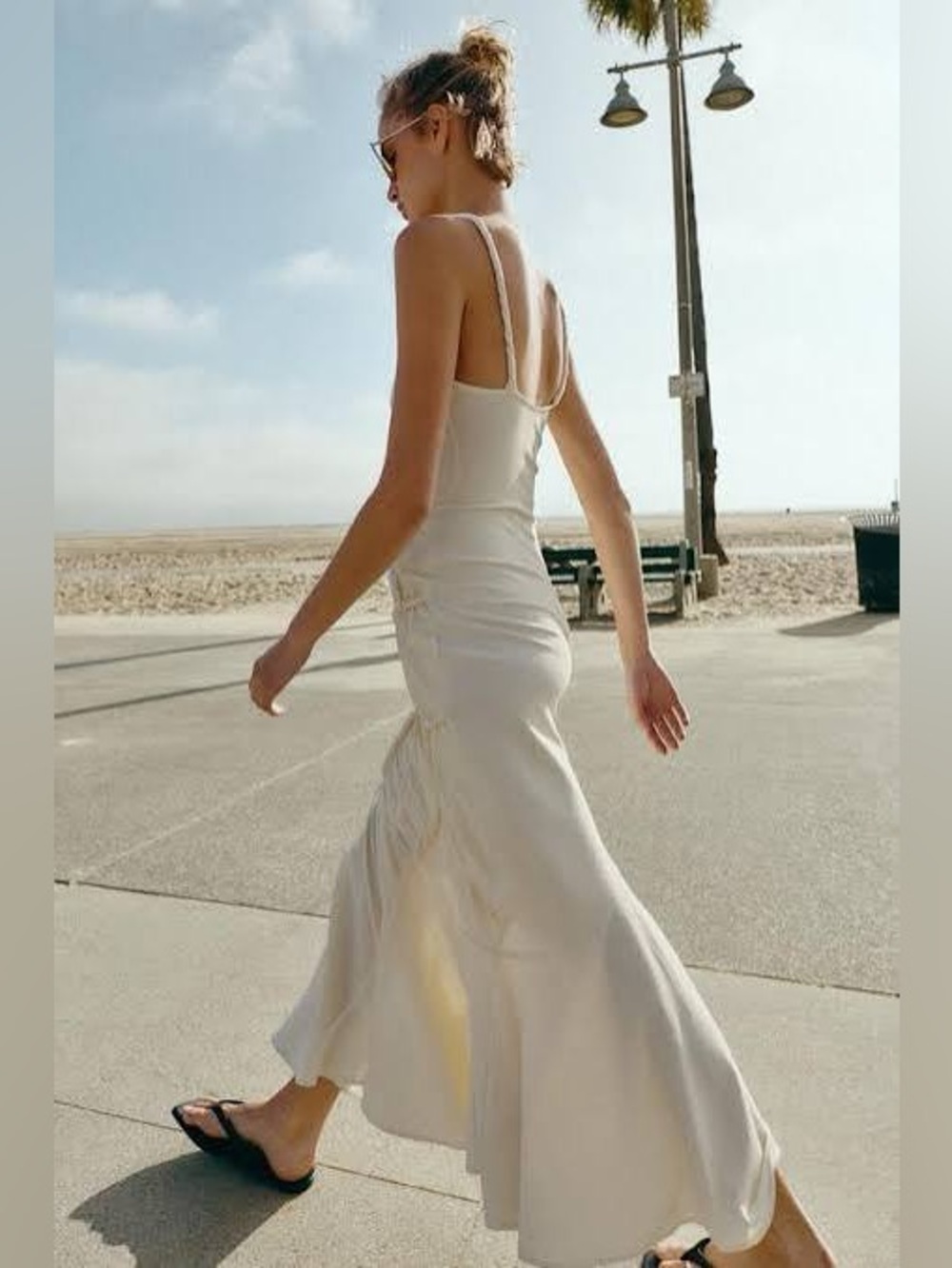 ZARA LONG DRAPED DRESS - Picture 3 of 7